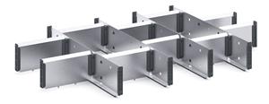 Steel or Metal Divider sets for Bott Cubio Cabinets 800mm wide x 525 deep in 75mm 100mm and 150mm high options